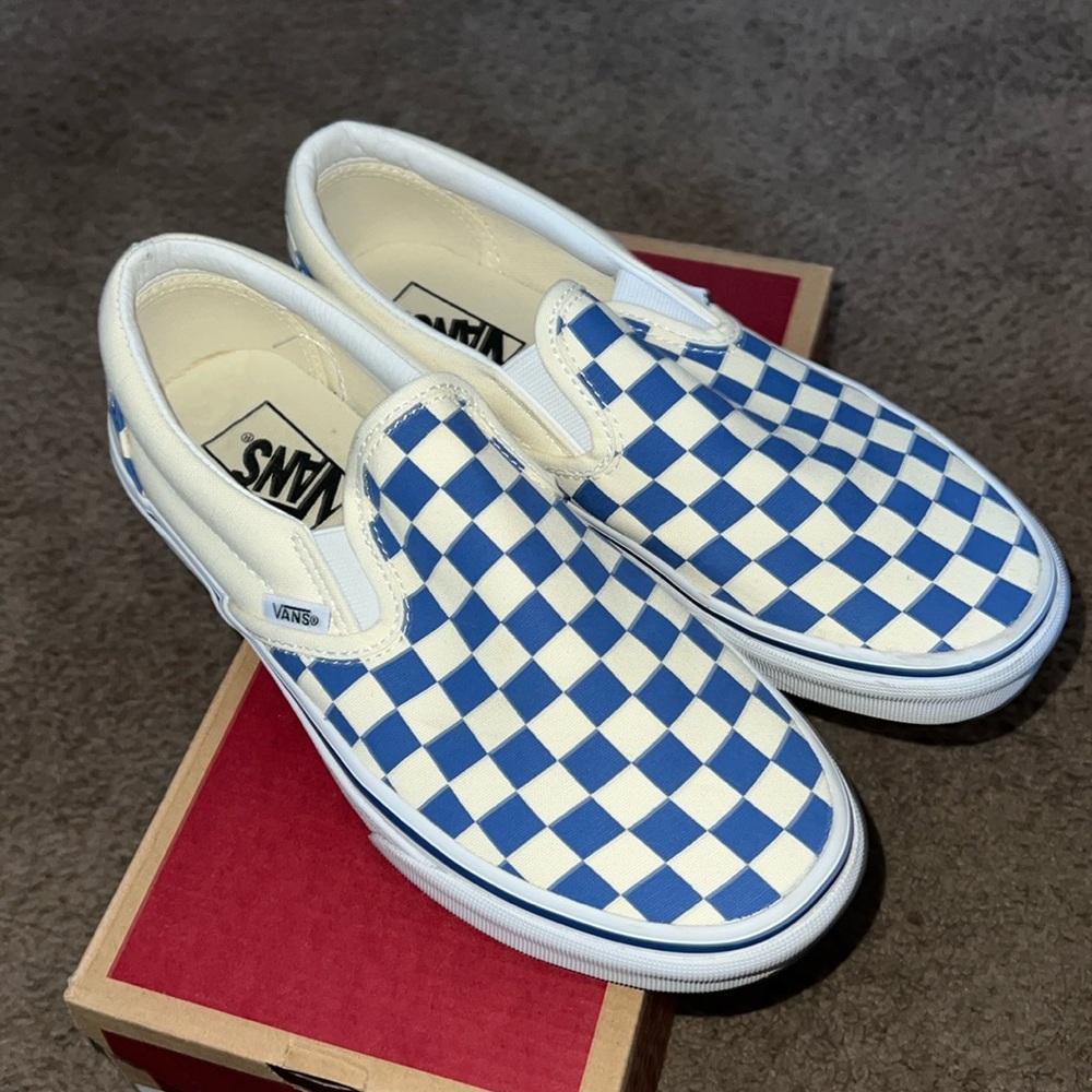 Vans checkered slip ons